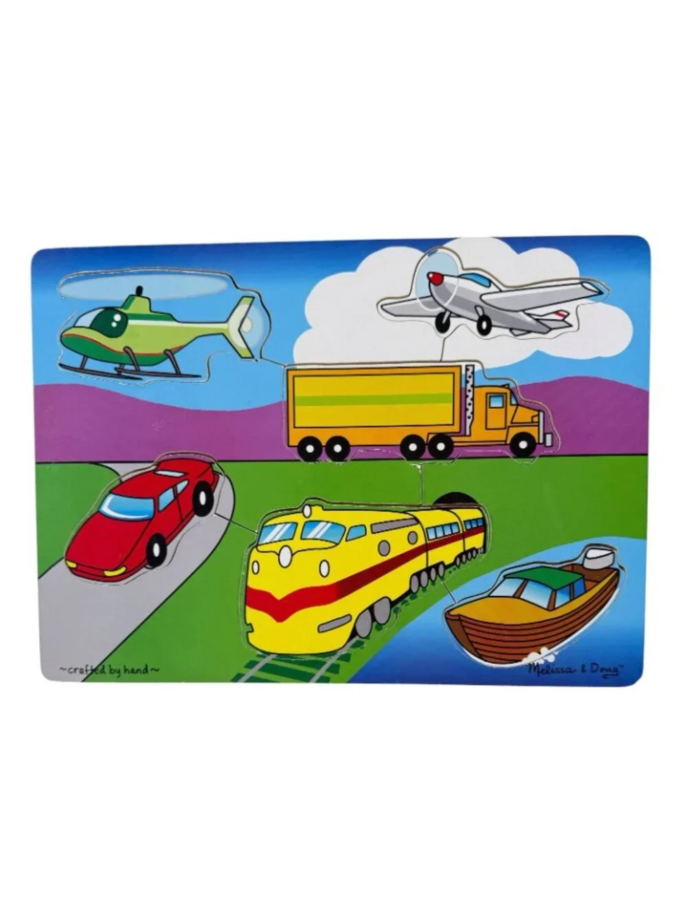 3 Melissa & Doug Puzzles Tools Transportation Weather 18 month + Crafted by Hand